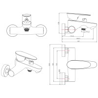 Смеситель для ванны Felice 7040 B cromo bianco 16.9x21 см