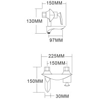 Смеситель для ванны Felice 9040 cromo 15x22.5 см