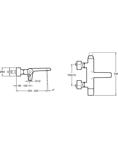 Смеситель для ванны Jacob Delafon Avid E97369-CP Хром