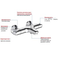Смеситель для ванны Jacob Delafon Robust E75772-CP с термостатом Хром