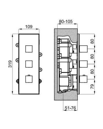 Термостат для ванны Noken Oxo N113700065