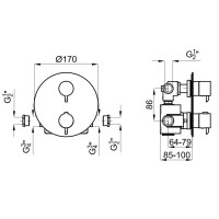 Термостат для ванны Noken Round Inox N200000257