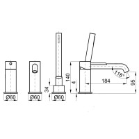 Смеситель на борт ванны Noken Round N200000013