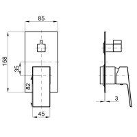 Смеситель для ванны Noken Square N186490047