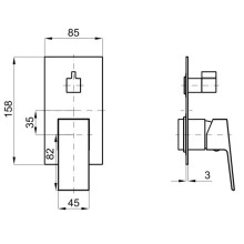 Смеситель для ванны Noken Square N186490047
