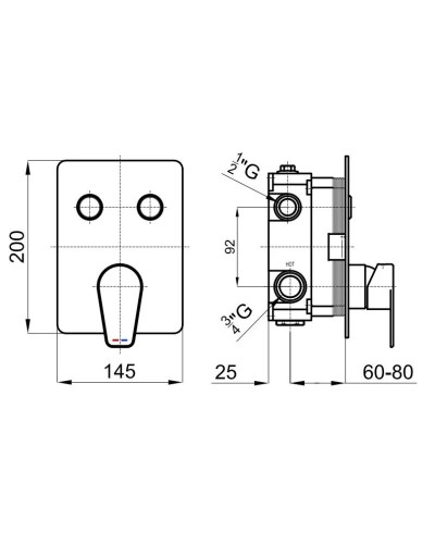 Смеситель для ванны Noken Touch&Feel N155416561