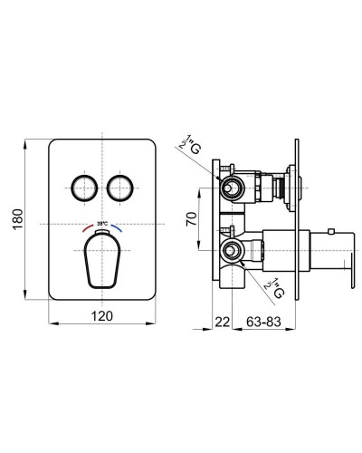 Термостат для ванны Noken Touch&Feel N155416652