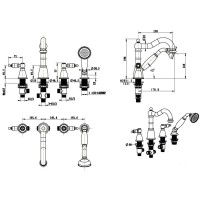 Смеситель на борт ванны Boheme Royal Cristal 395-Royal/CRST black