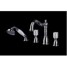 Смеситель на борт ванны Boheme Royal Cristal 396-Royal/CRST black