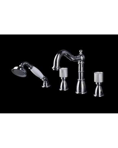 Смеситель на борт ванны Boheme Royal Cristal 396-Royal/CRST black