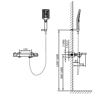 Смеситель для ванны с термостатом AltroBagno Lamberto 020401 Cr