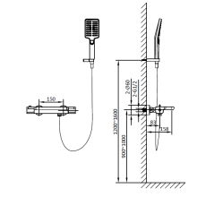 Смеситель для ванны с термостатом AltroBagno Lamberto 020401 Cr