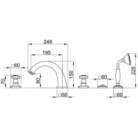 Смеситель на борт ванны Migliore Korona 28499