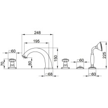 Смеситель на борт ванны Migliore Korona 28499