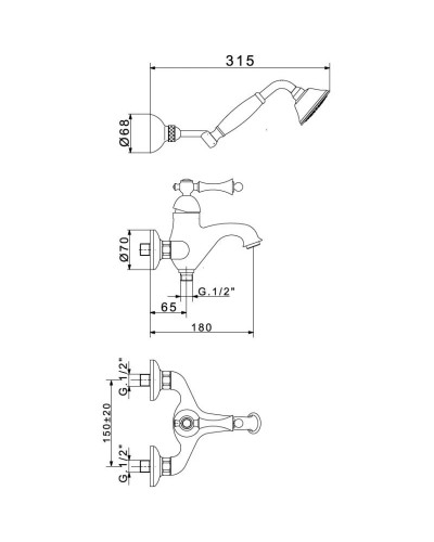 Смеситель для ванны Migliore Bomond 30009