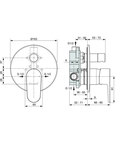 Смеситель для ванны Ideal Standard Cerafine O A7193AA