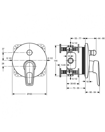 Смеситель для ванны Ideal Standard Ceramix Blue A5664AA