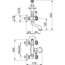 Смеситель для ванны Migliore Prestige 31595
