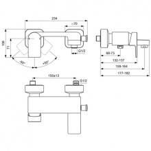 Смеситель для ванны Ideal Standard Edge A7121AA