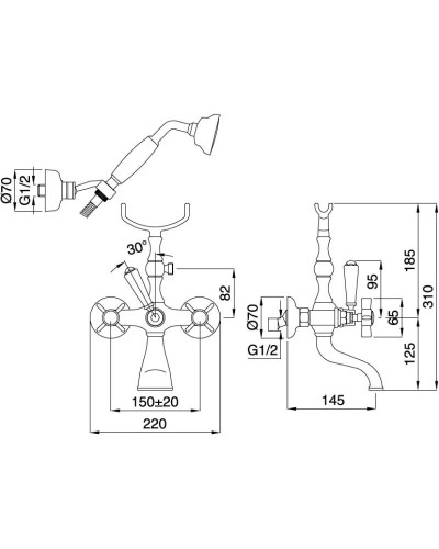 Смеситель для ванны Migliore Princeton 27679