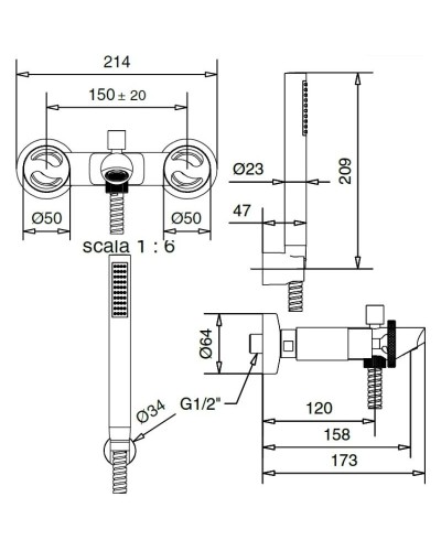 Смеситель для ванны Migliore Reversa 28212