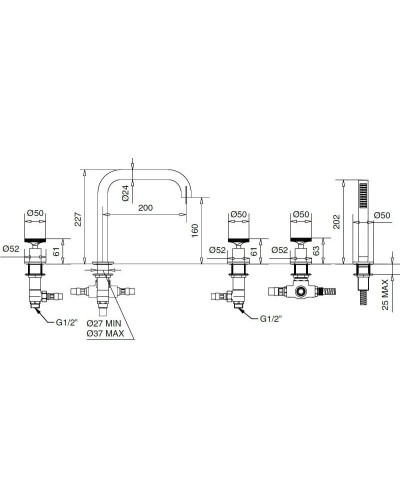 Смеситель на борт ванны Migliore Reversa 28193