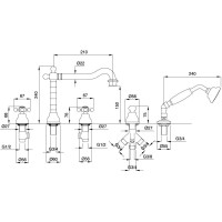 Смеситель на борт ванны Migliore Revival ML.REV-480.DO