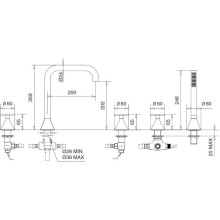 Смеситель на борт ванны Migliore Sirius 28171