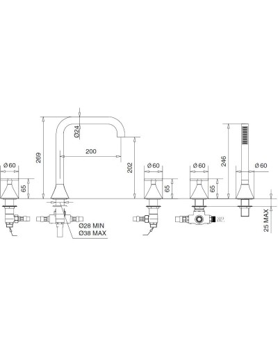 Смеситель на борт ванны Migliore Sirius 28171