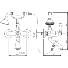 Смеситель для ванны с ручным душем Cezares ATLANTIS-VD-02-Sw/M