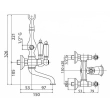 Смеситель для ванны Cezares First VD FIRST-VD-01-M Хром