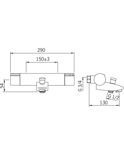 Термостат для ванны Oras Cubista 2875