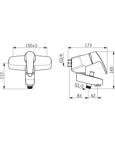 Смеситель для ванны Oras Safira 1072