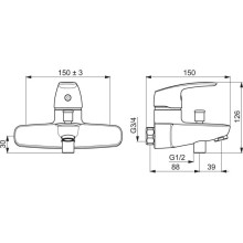 Смеситель для ванны Oras Safira 1040