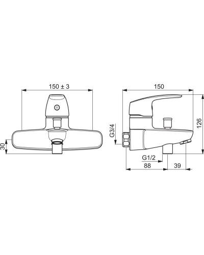 Смеситель для ванны Oras Safira 1040