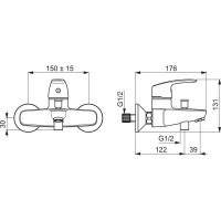 Смеситель для ванны Oras Safira 1040U