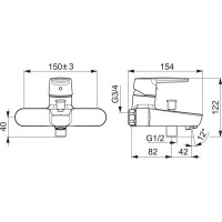 Смеситель для ванны Oras Saga New 3940
