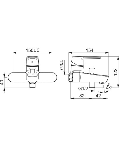 Смеситель для ванны Oras Saga New 3940