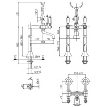 Смеситель для ванны Cezares First VDP FIRST-VDP-01-M Хром