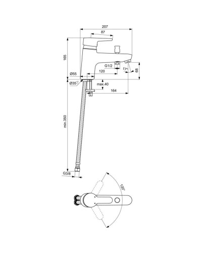 Смеситель на борт ванны Ideal Standard Connect Blue B9922AA