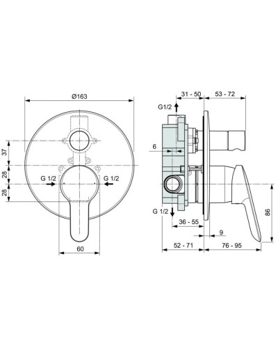 Смеситель для ванны Ideal Standard Alpha A7185AA
