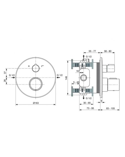 Термостат для ванны Ideal Standard Ceratherm T100 A5814AA