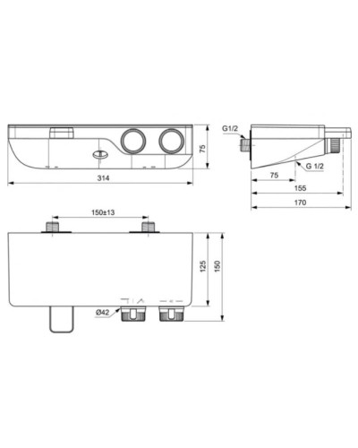 Термостат для ванны Ideal Standard Ceratherm S200 A7330AA