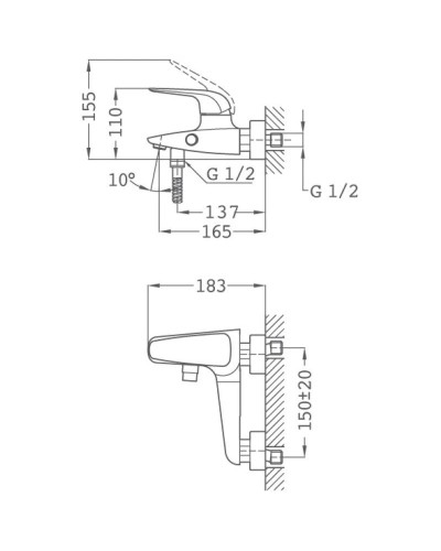 Смеситель для ванны Teka Itaca 67121020N2