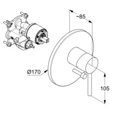 Смеситель для ванны Kludi Bozz 386500576
