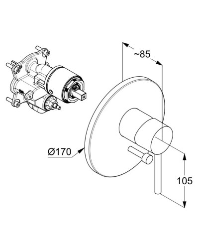 Смеситель для ванны Kludi Bozz 386500576