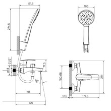 Смеситель для ванны IDDIS Ray RAYBL02i02