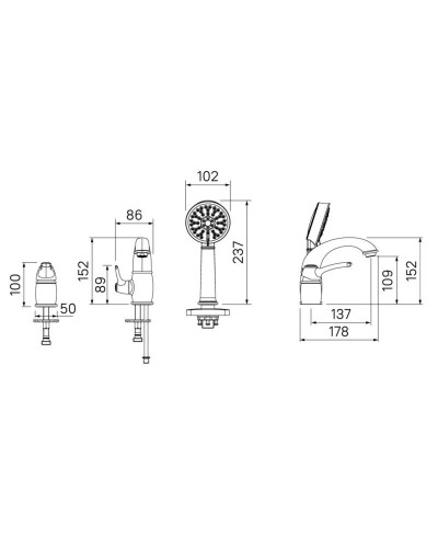 Смеситель на борт ванны IDDIS Oldie OLDBR30i07