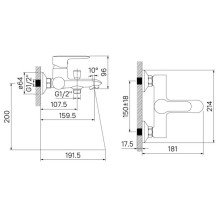 Смеситель для ванны IDDIS Cuba CUBSB00i02WA