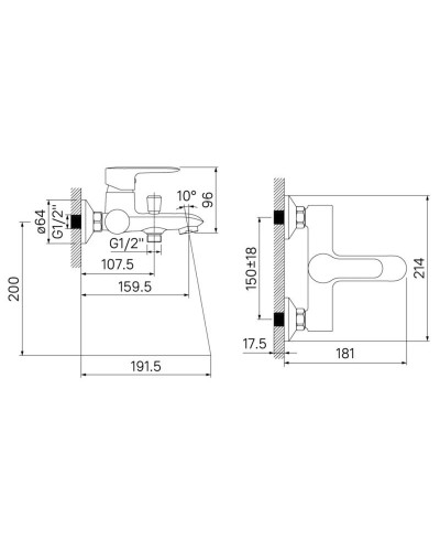 Смеситель для ванны IDDIS Cuba CUBSB00i02WA